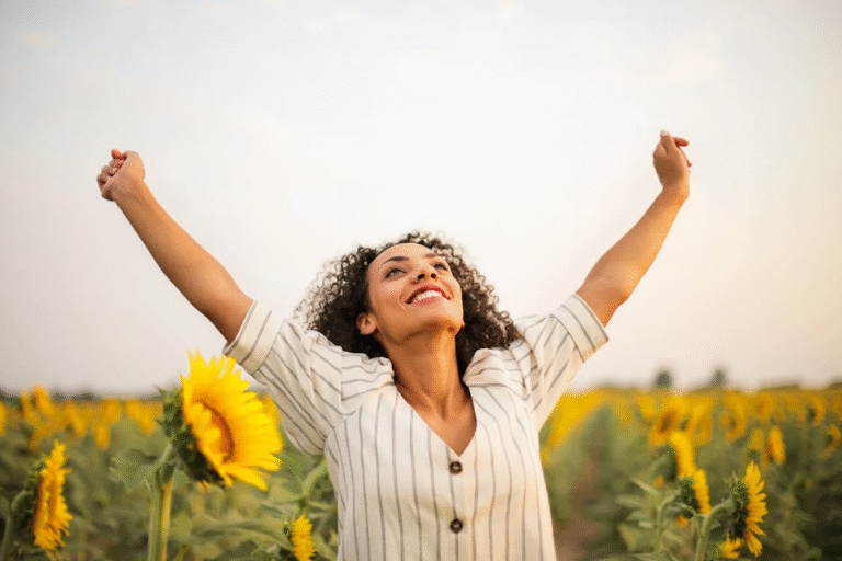 A person basking in the sunlight