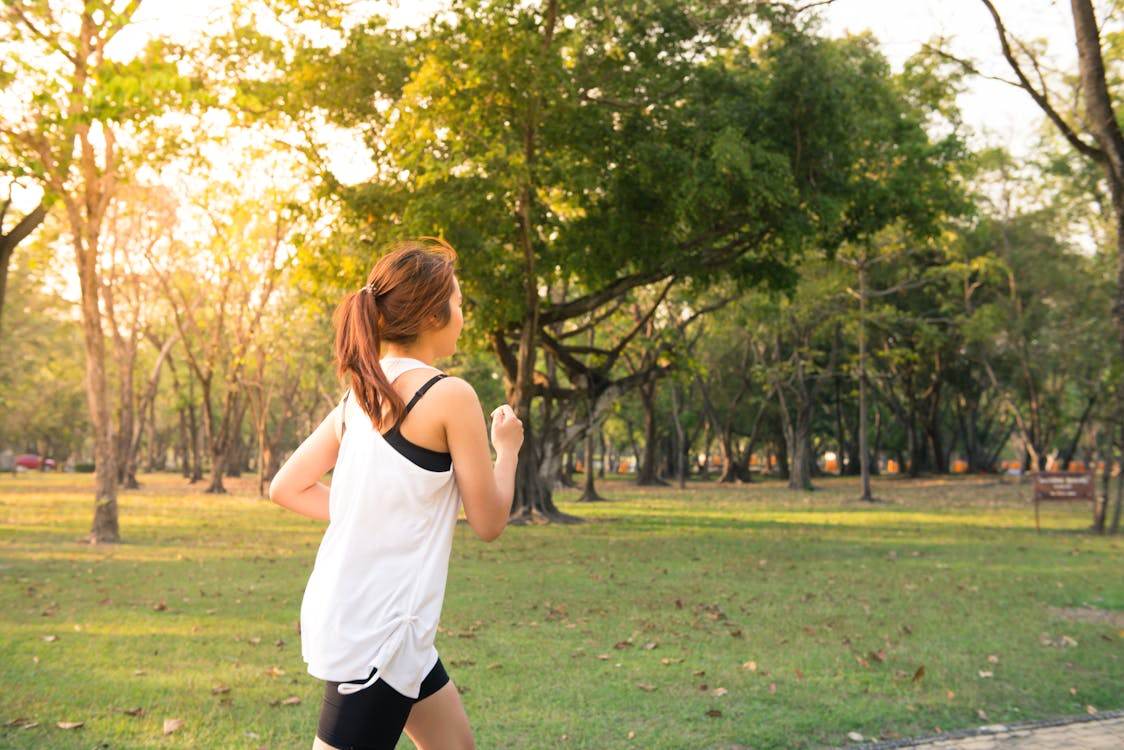 A woman running