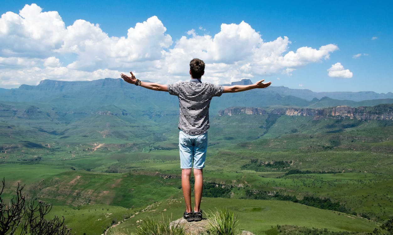 A man experiencing freedom