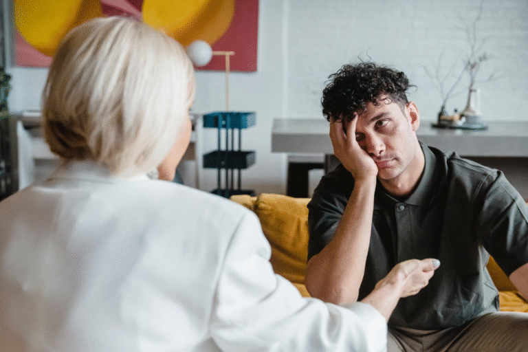 A therapist with a patient