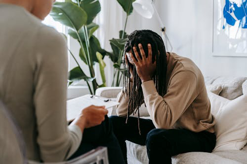 A therapist with a patient
