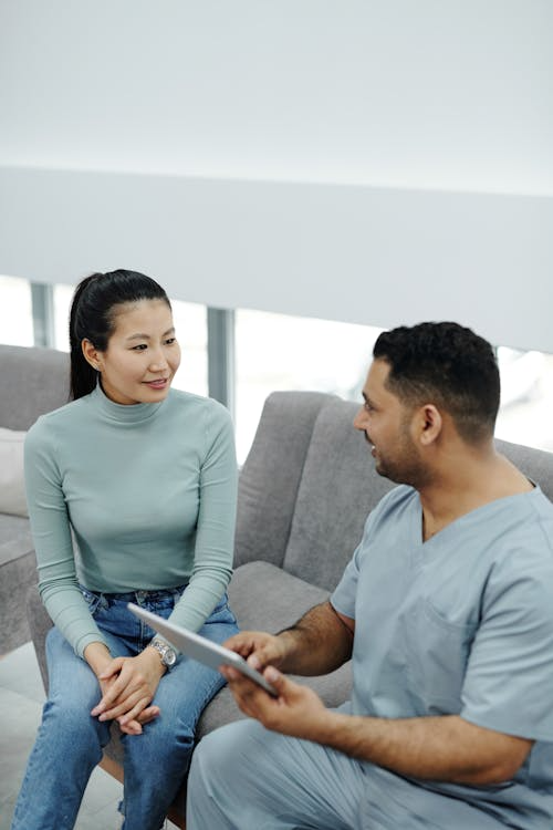 A patient seeks support at a clinic.