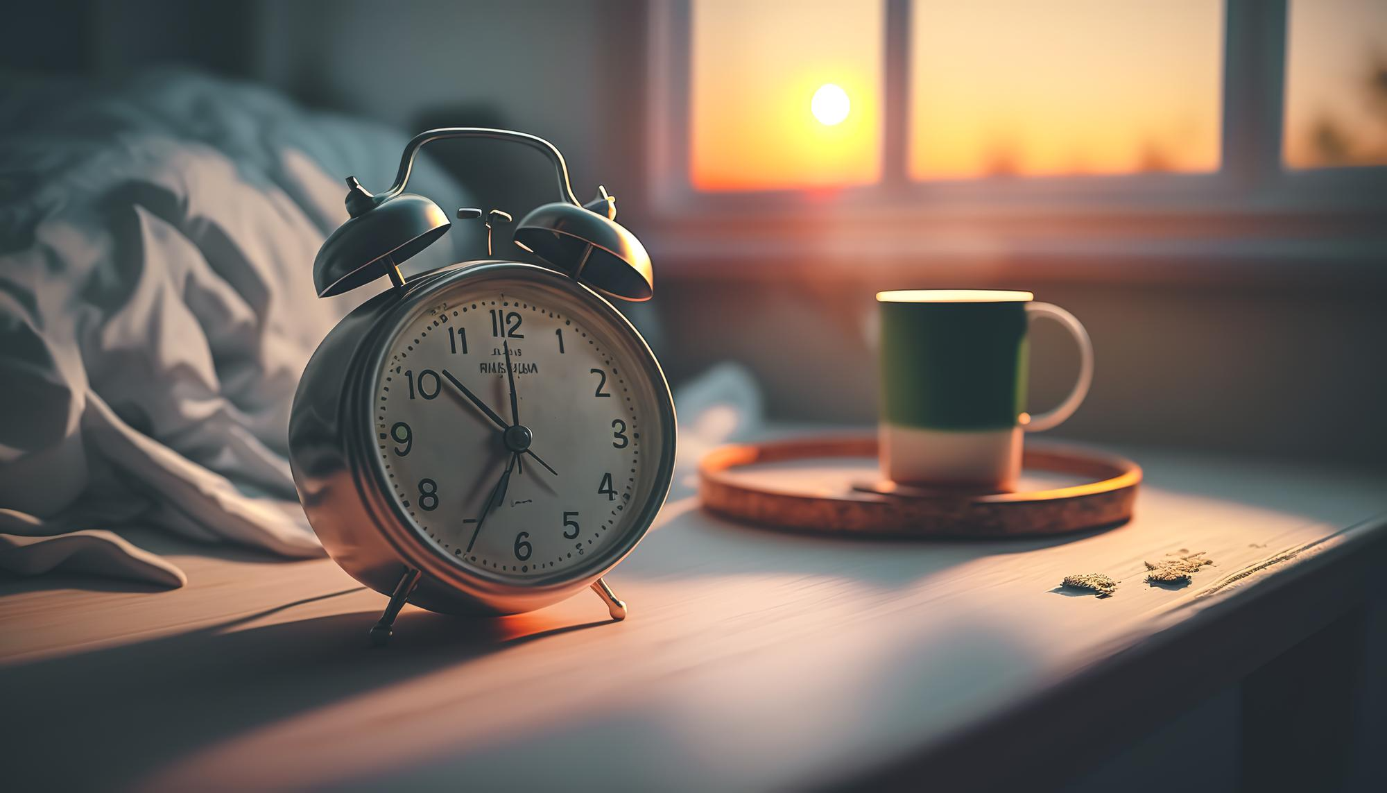 Alarm clock on blurred background symbolizing daily routine and structure in opioid recovery treatment