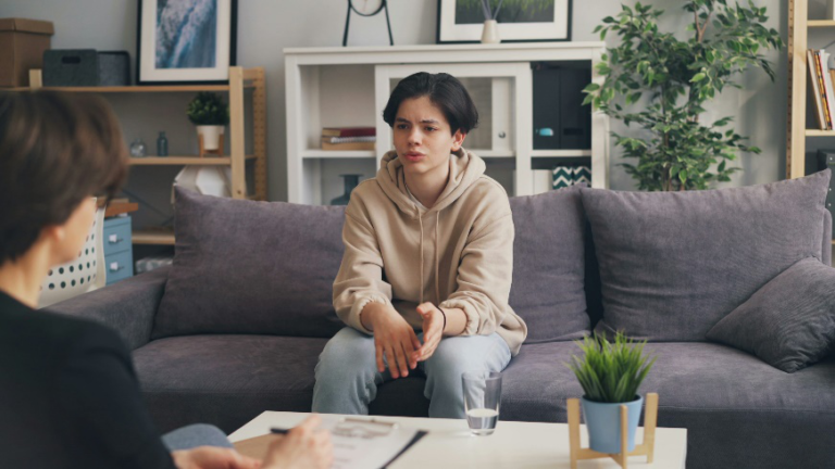 An image of a person during a therapy session