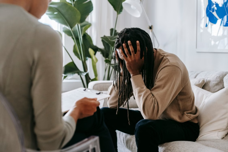 a patient stressed out during a treatment session